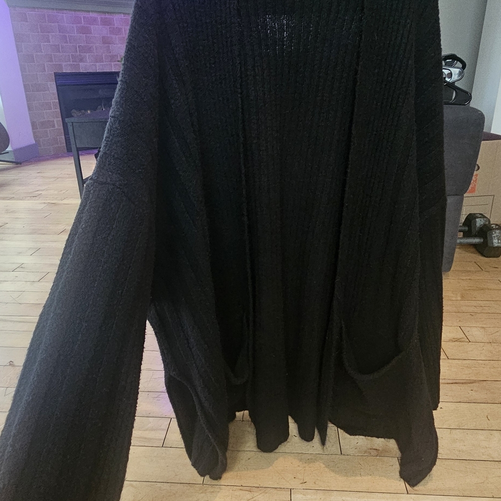 Topshop Black Ribbed Knit Sweater